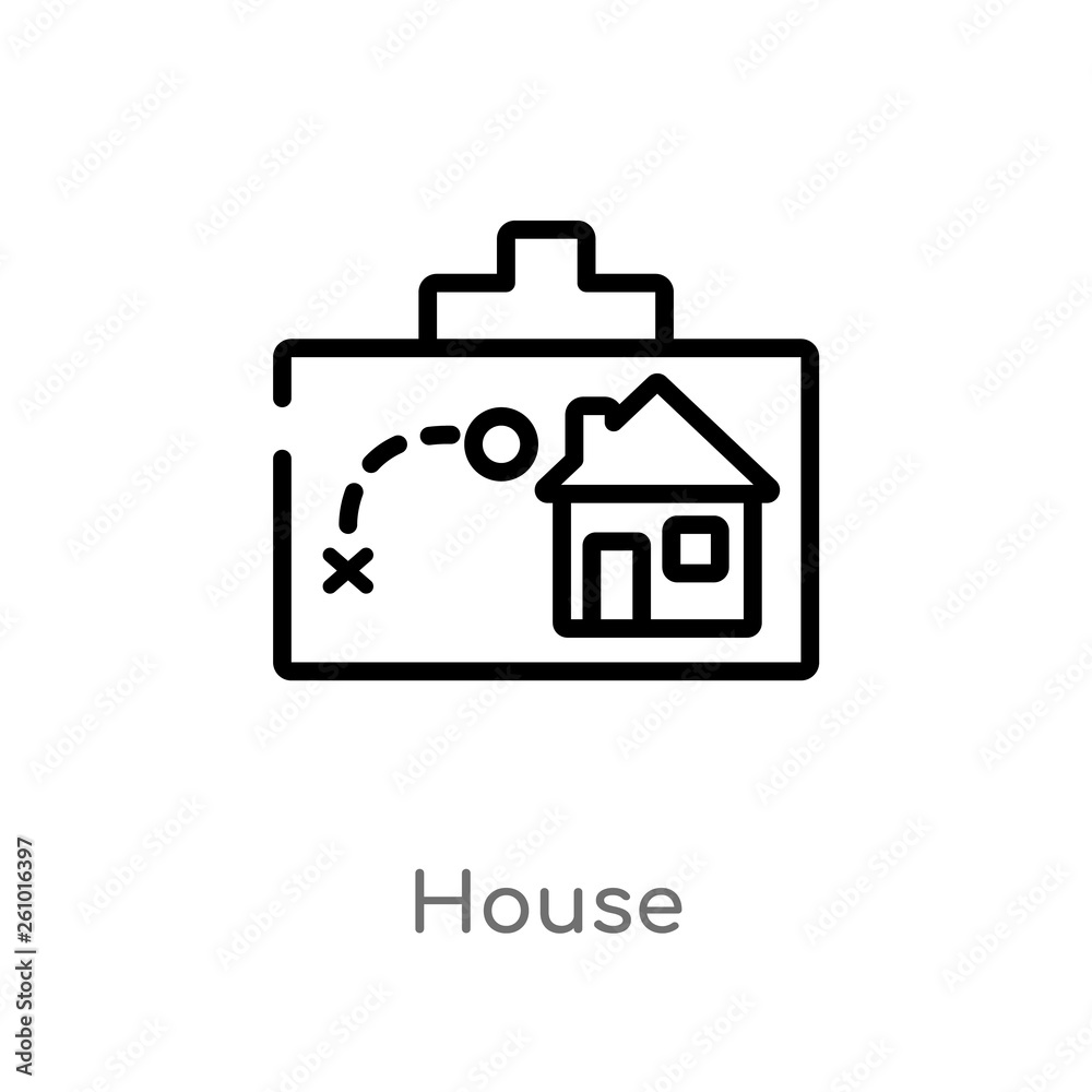 outline house vector icon. isolated black simple line element illustration from strategy concept. editable vector stroke house icon on white background