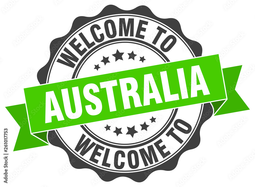 Australia round ribbon seal