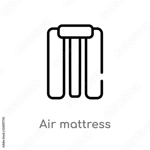 outline air mattress vector icon. isolated black simple line element illustration from summer concept. editable vector stroke air mattress icon on white background