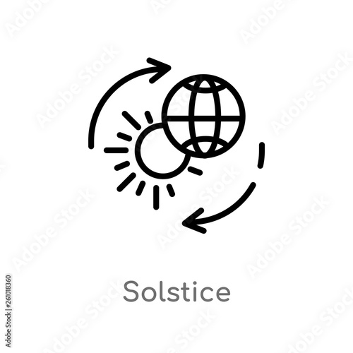 outline solstice vector icon. isolated black simple line element illustration from summer concept. editable vector stroke solstice icon on white background