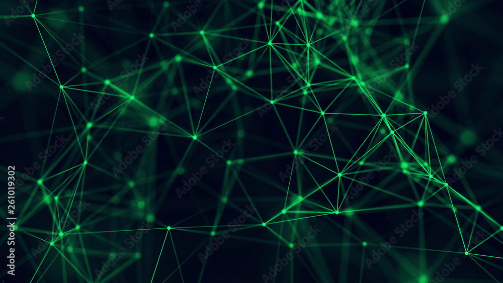 Big data visualization. Abstract background with connecting dots and lines. 3D rendering. High resolution. Big data visualization. Abstract background with connecting dots and lines. 3D rendering. High resolution.