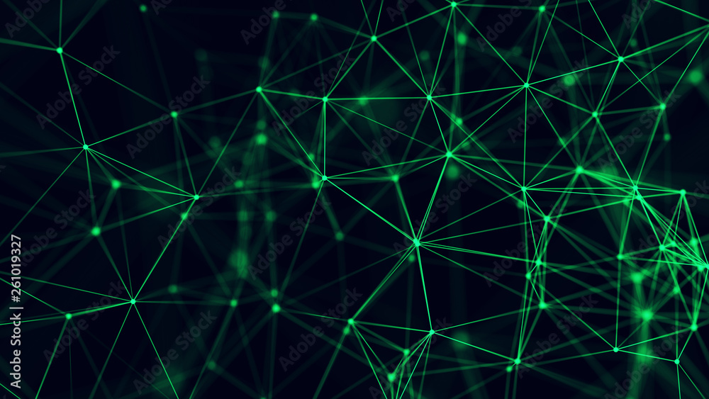 Big data visualization. Abstract background with connecting dots and lines. 3D rendering. High resolution. Big data visualization. Abstract background with connecting dots and lines. 3D rendering. High resolution.