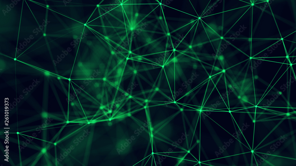 Big data visualization. Abstract background with connecting dots and lines. 3D rendering. High resolution. Big data visualization. Abstract background with connecting dots and lines. 3D rendering. High resolution.