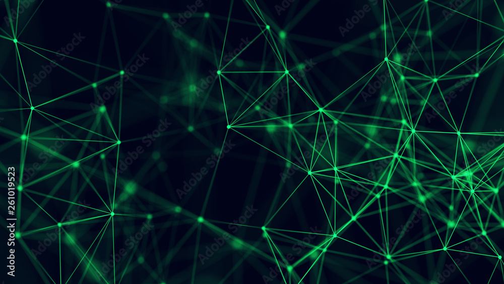 Big data visualization. Abstract background with connecting dots and lines. 3D rendering. High resolution. Big data visualization. Abstract background with connecting dots and lines. 3D rendering. High resolution.