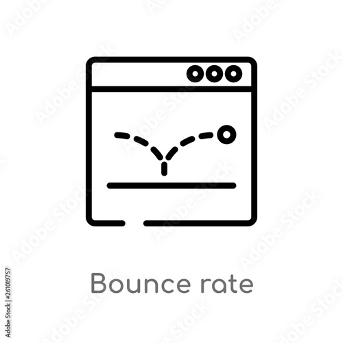 Fotografia outline bounce rate vector icon