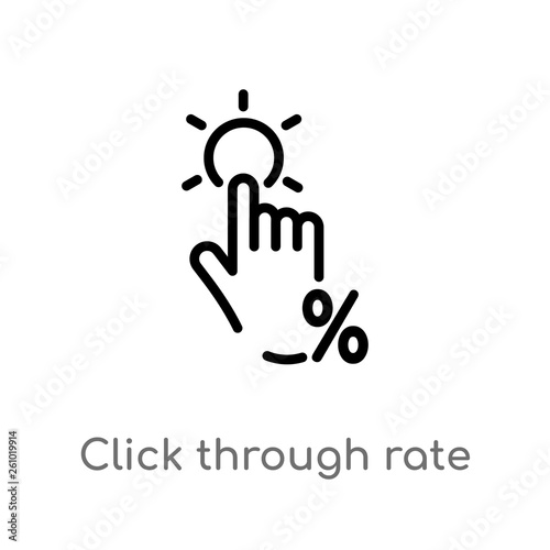 outline click through rate vector icon. isolated black simple line element illustration from technology concept. editable vector stroke click through rate icon on white background
