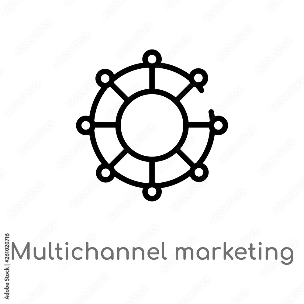 outline multichannel marketing vector icon. isolated black simple line element illustration from technology concept. editable vector stroke multichannel marketing icon on white background outline multichannel marketing vector icon. isolated black simple line element illustration from technology concept. editable vector stroke multichannel marketing icon on white background