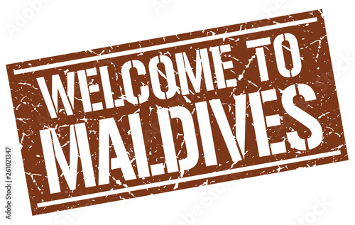 welcome to Maldives stamp