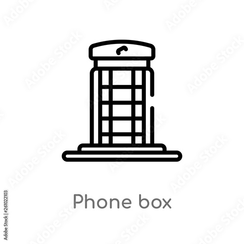 outline phone box vector icon. isolated black simple line element illustration from technology concept. editable vector stroke phone box icon on white background