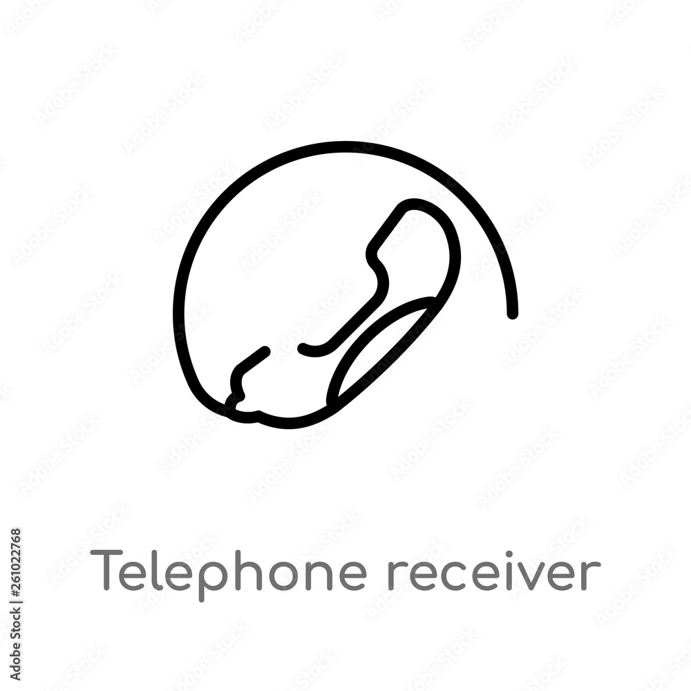 outline telephone receiver vector icon. isolated black simple line element illustration from technology concept. editable vector stroke telephone receiver icon on white background