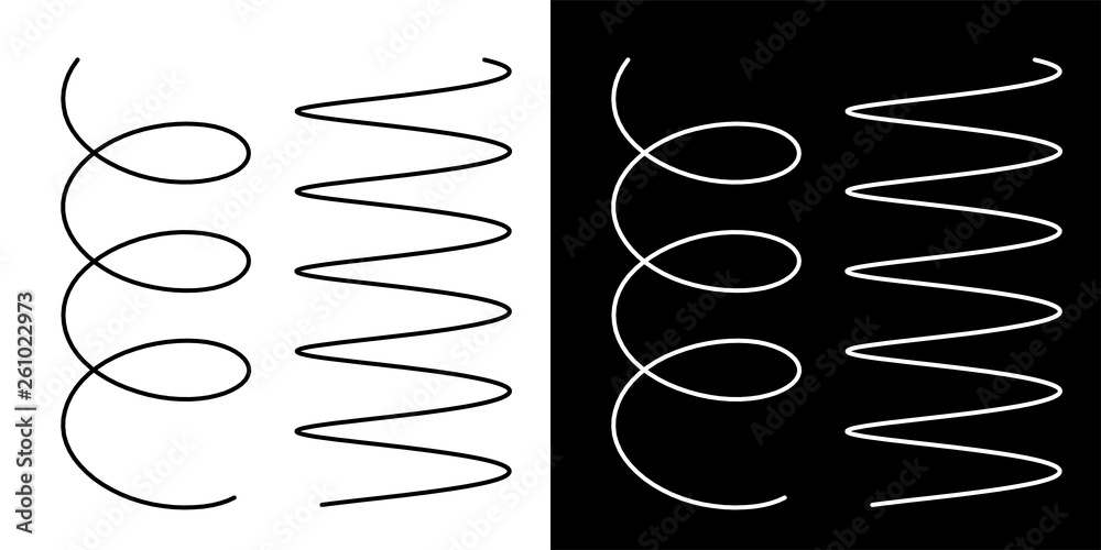 Coil spring cable icons coil spring symbol on white background vector illustration - obrazy, fototapety, plakaty 