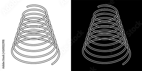 Coil spring cable icons coil spring symbol on white background vector illustration
