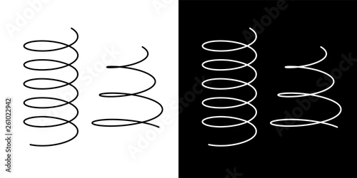 Coil spring cable icons coil spring symbol on white background vector illustration photo