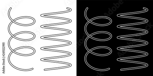 Coil spring cable icons coil spring symbol on white background vector illustration