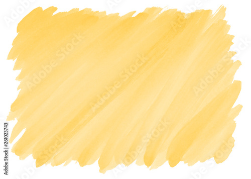 Fotografia yellow watercolor background with visible brushstroke texture and frayed edges