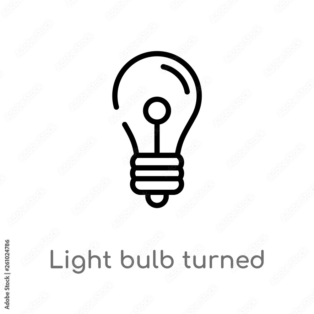 outline light bulb turned off vector icon. isolated black simple line element illustration from technology concept. editable vector stroke light bulb turned off icon on white background outline light bulb turned off vector icon. isolated black simple line element illustration from technology concept. editable vector stroke light bulb turned off icon on white background