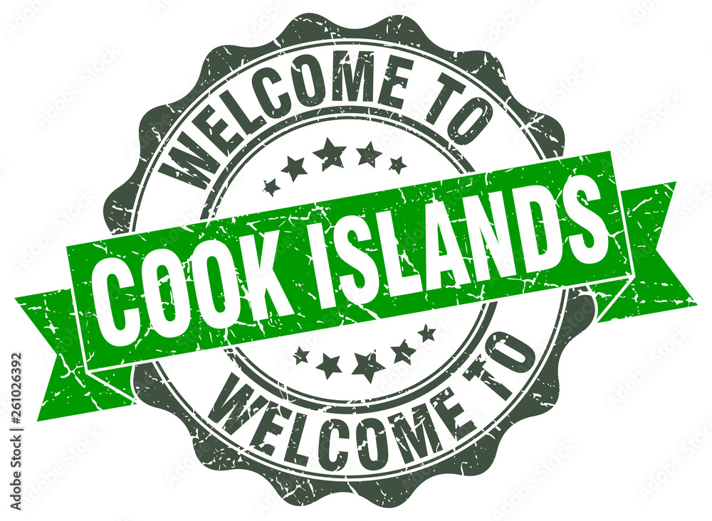 Cook Islands round ribbon seal Cook Islands round ribbon seal