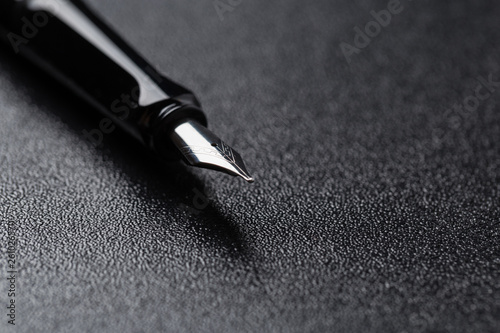 Fountain pen with clipping path on black background