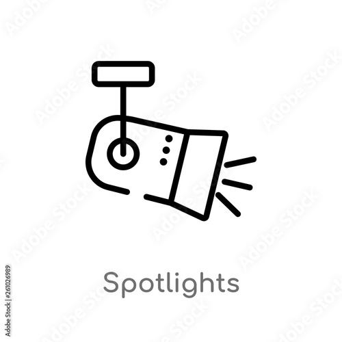 outline spotlights vector icon. isolated black simple line element illustration from technology concept. editable vector stroke spotlights icon on white background