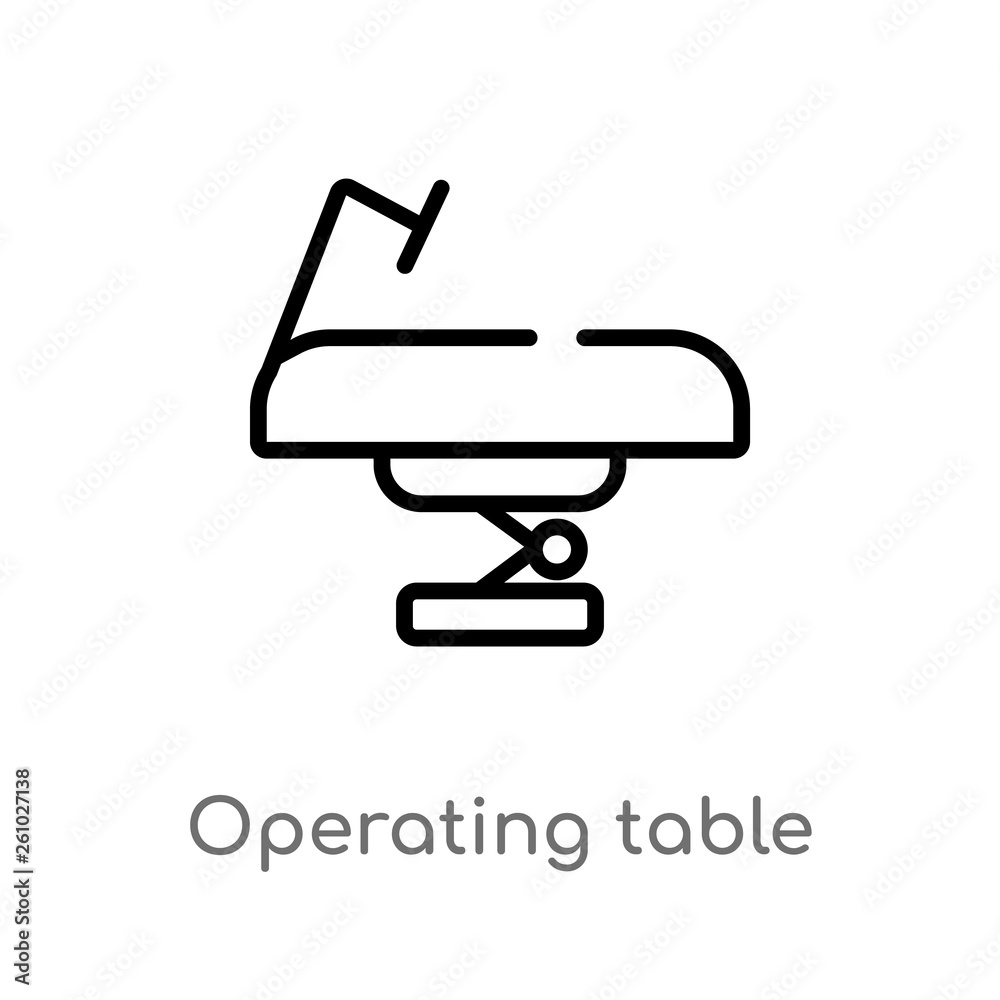 outline operating table vector icon. isolated black simple line element illustration from technology concept. editable vector stroke operating table icon on white background outline operating table vector icon. isolated black simple line element illustration from technology concept. editable vector stroke operating table icon on white background