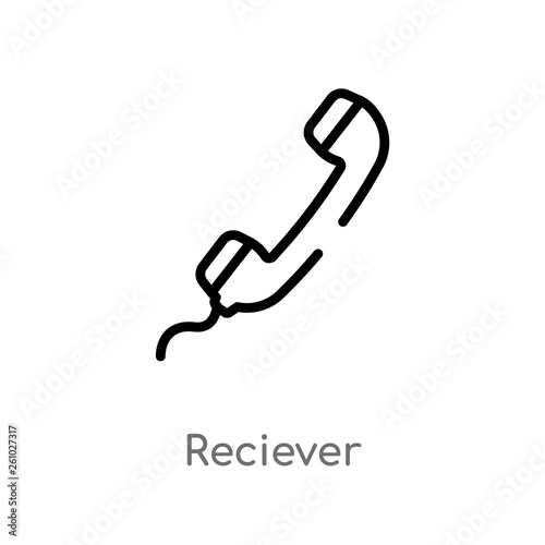 outline reciever vector icon. isolated black simple line element illustration from technology concept. editable vector stroke reciever icon on white background