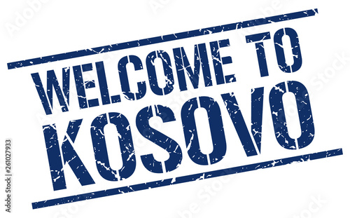 welcome to Kosovo stamp