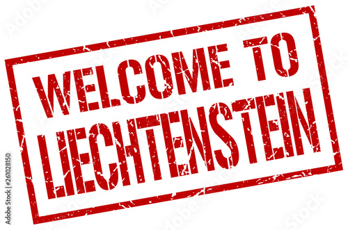 welcome to Liechtenstein stamp