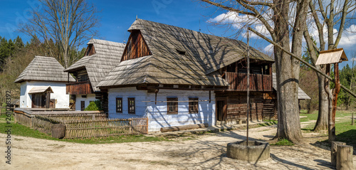 Fototapeta Old rural cottages in musem of the Slovak village