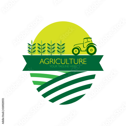 Agriculture with tractor logo