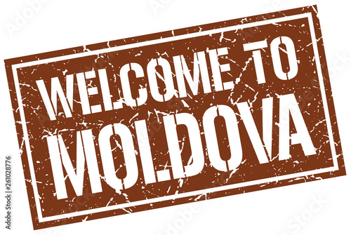 welcome to Moldova stamp