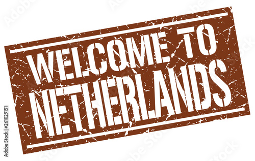 welcome to Netherlands stamp