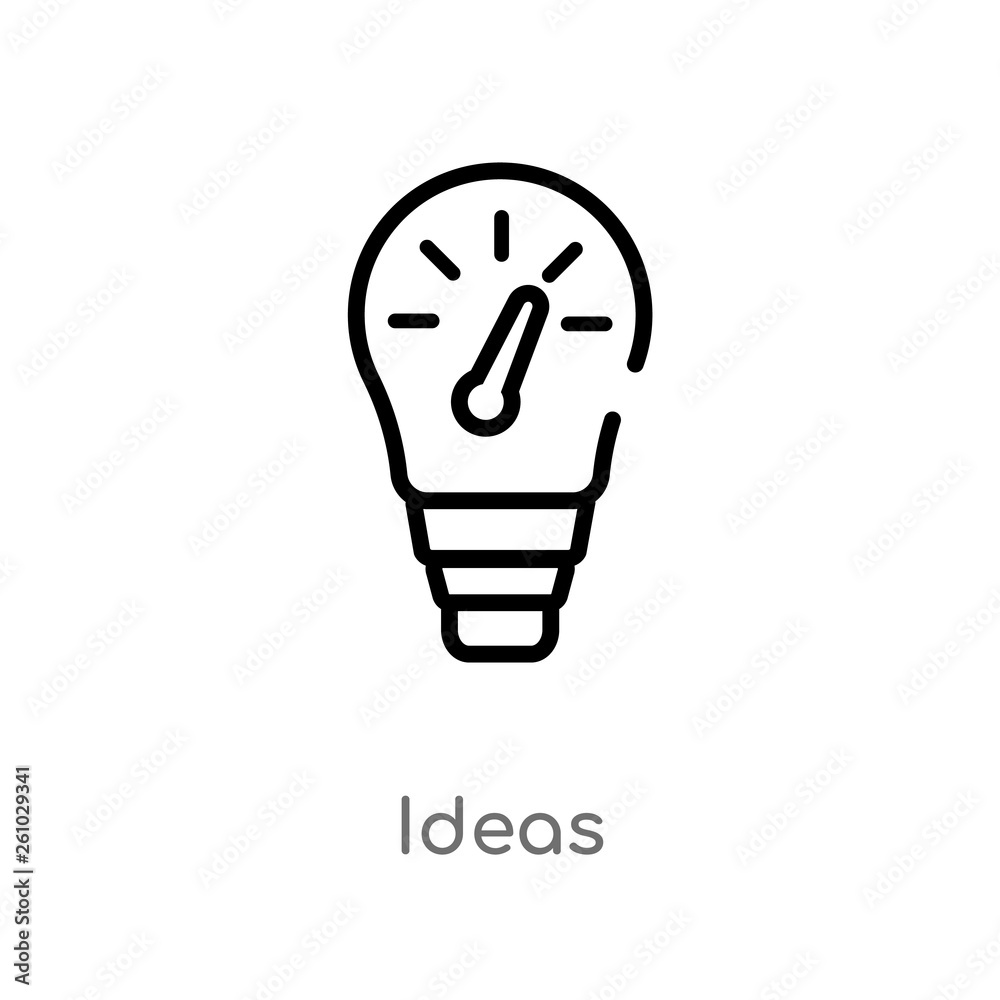 outline ideas vector icon. isolated black simple line element illustration from technology concept. editable vector stroke ideas icon on white background outline ideas vector icon. isolated black simple line element illustration from technology concept. editable vector stroke ideas icon on white background