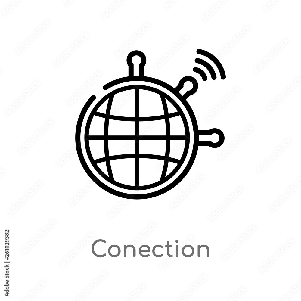 Fototapeta premium outline conection vector icon. isolated black simple line element illustration from technology concept. editable vector stroke conection icon on white background