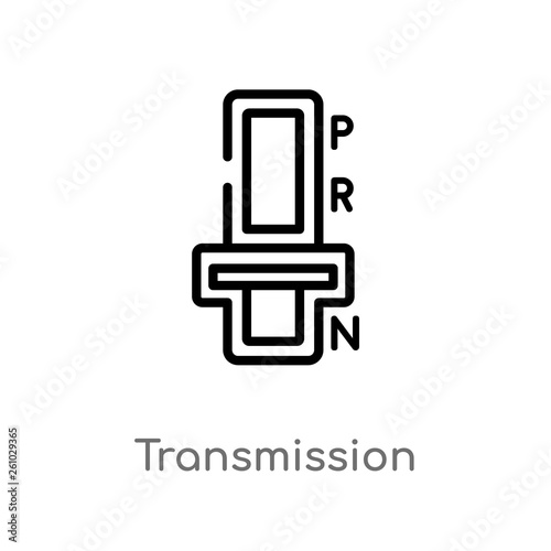 outline transmission vector icon. isolated black simple line element illustration from technology concept. editable vector stroke transmission icon on white background