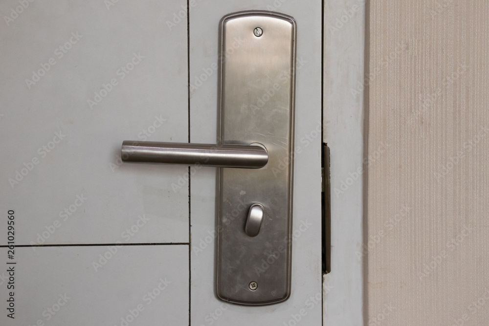 Exterior door handle and Security lock. Architecture, knocking Exterior door handle and Security lock. Architecture, knocking