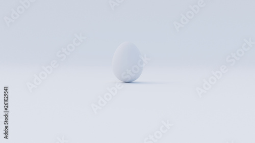 Weisses Osterei Ei versteckt auf weissem Hintergrund (Version mit mehr Kontrast) © Manuel
