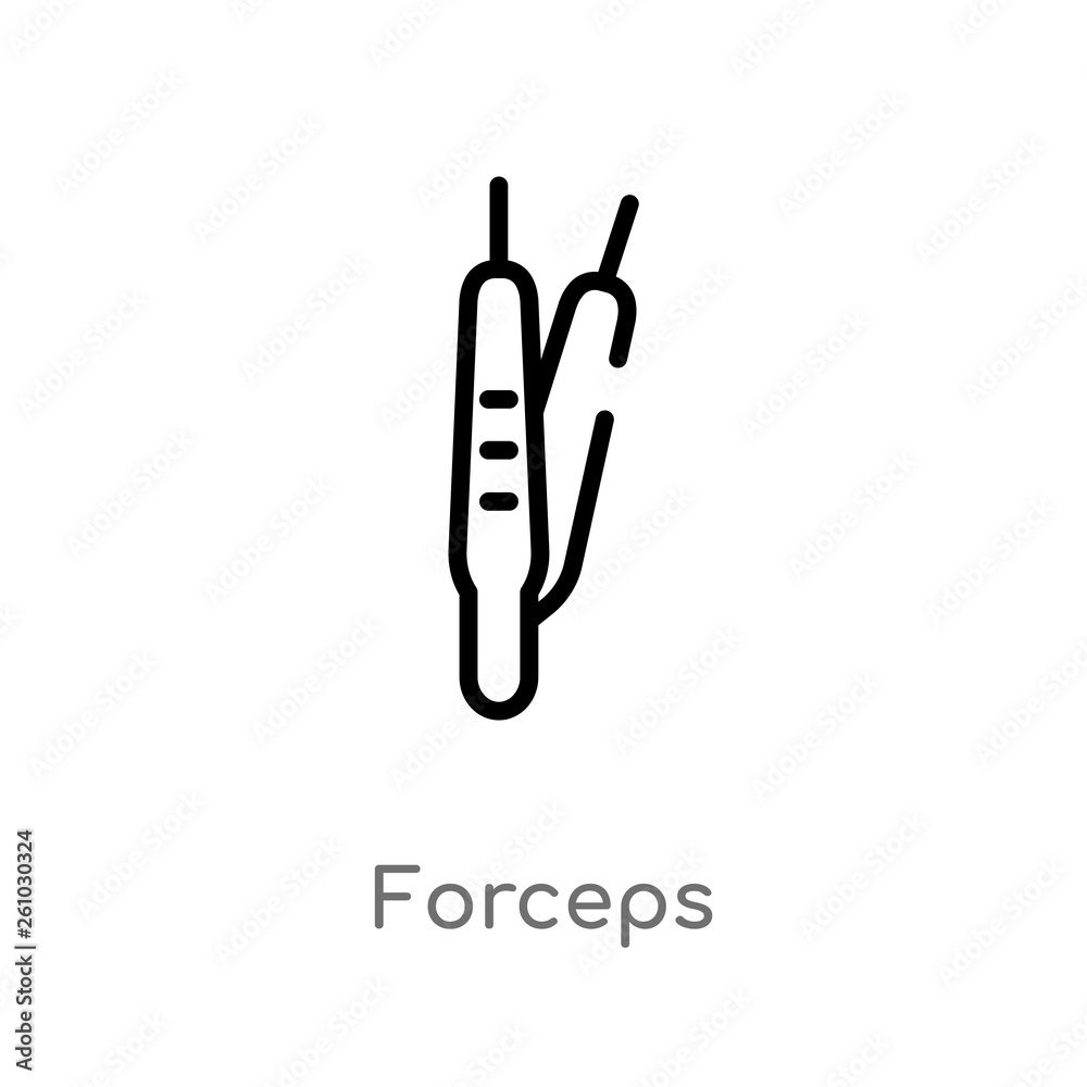 outline forceps vector icon. isolated black simple line element illustration from tools and utensils concept. editable vector stroke forceps icon on white background outline forceps vector icon. isolated black simple line element illustration from tools and utensils concept. editable vector stroke forceps icon on white background