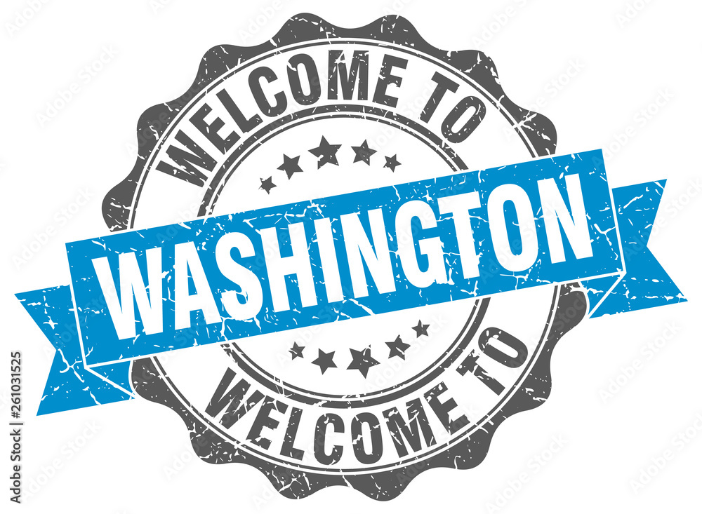 Fototapeta premium Washington round ribbon seal