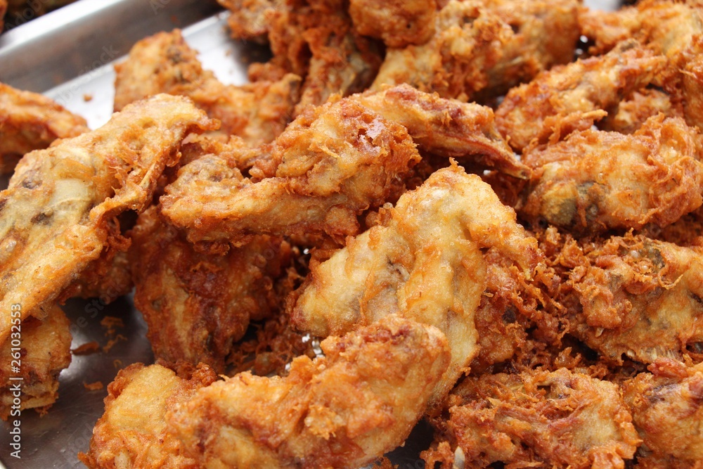 Fried chicken is delicious in street food Fried chicken is delicious in street food