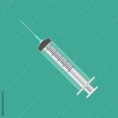 Syringe for injection. Syringe for blood analysis.
