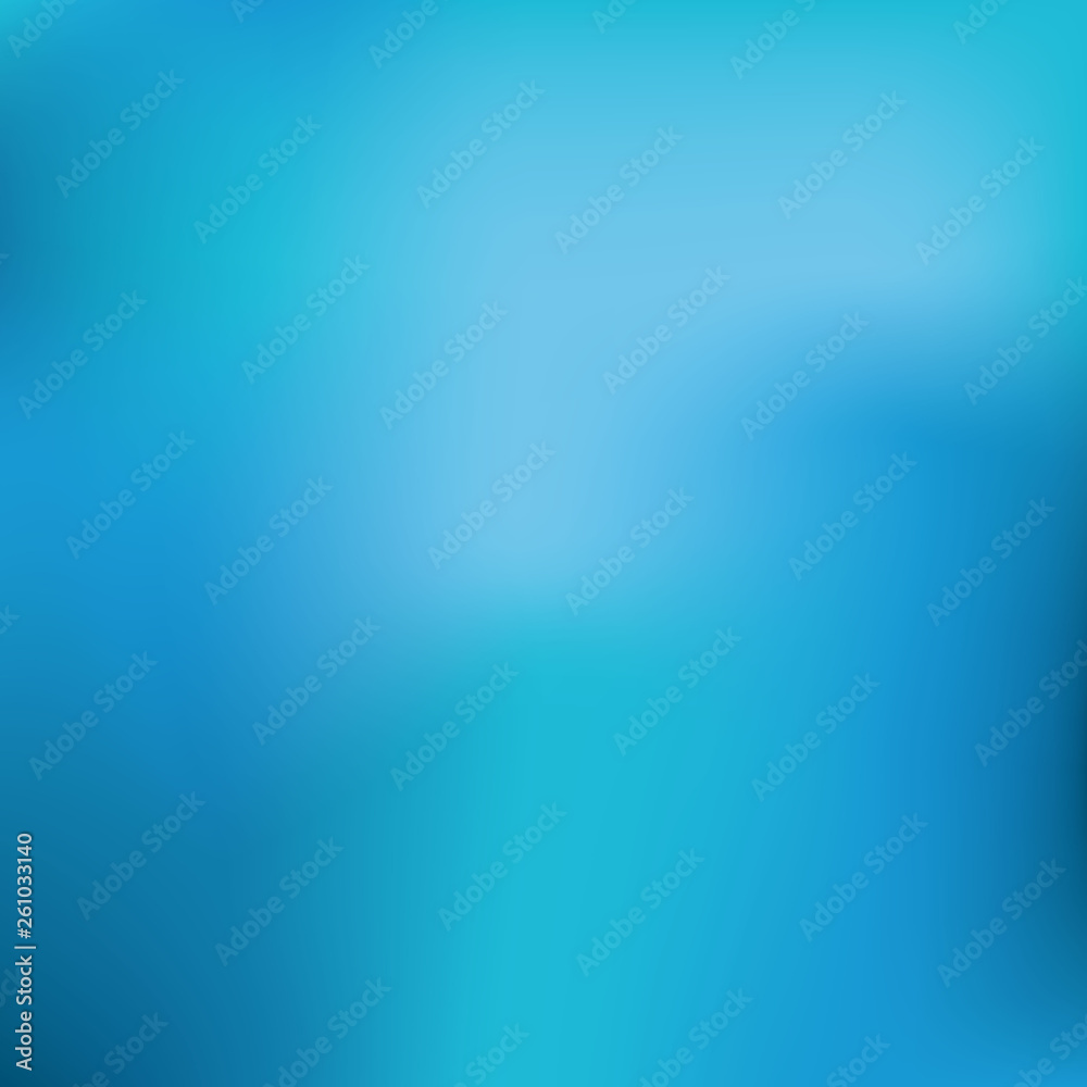 Abstract teal background. Blurred turquoise water backdrop. Smooth banner template. Easy editable soft colored vector illustration. Mesh gradient