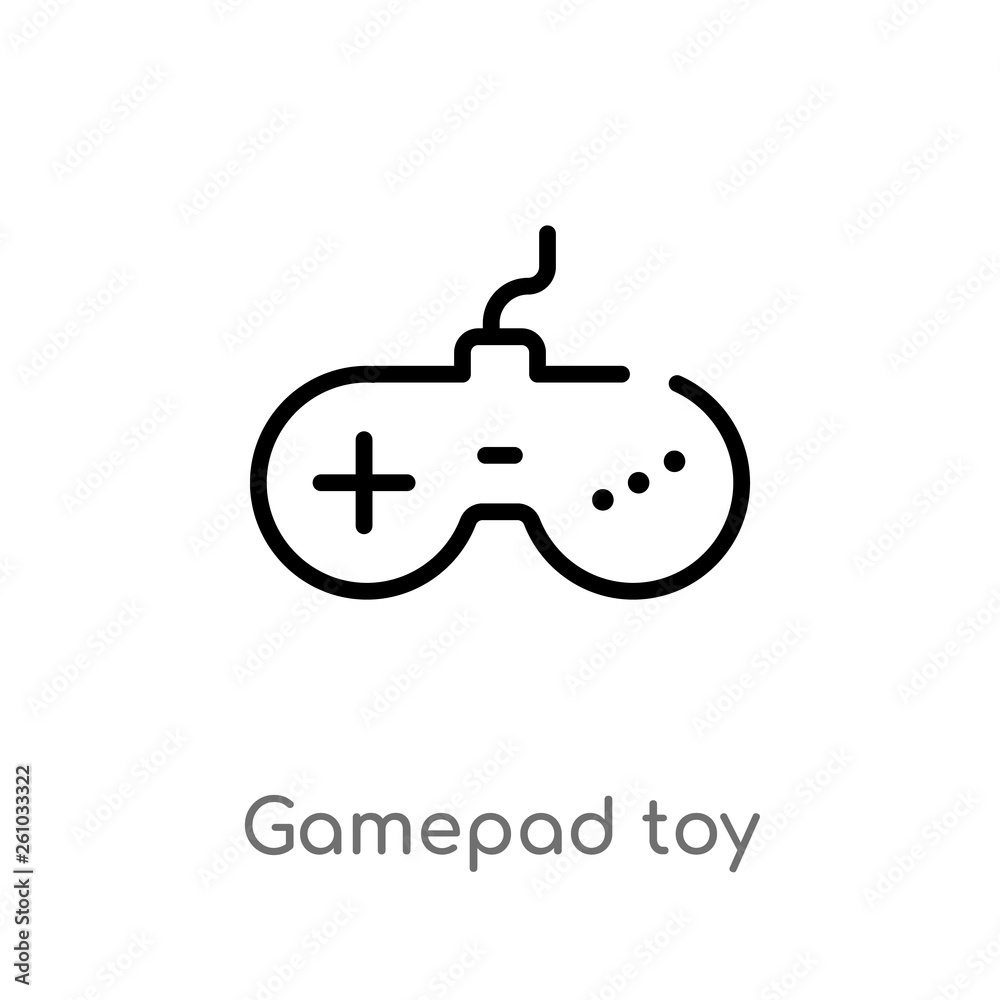 outline gamepad toy vector icon. isolated black simple line element illustration from toys concept. editable vector stroke gamepad toy icon on white background outline gamepad toy vector icon. isolated black simple line element illustration from toys concept. editable vector stroke gamepad toy icon on white background