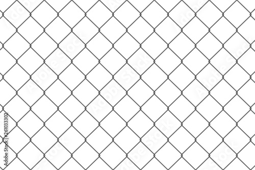 Realistic Fence Rabitz pattern. Seamless connection of protective grid. Vector rabitz grid. Robust, modern chrome-plated wire.