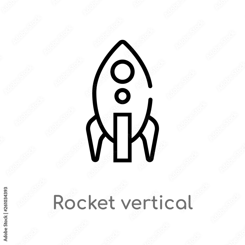 outline rocket vertical position vector icon. isolated black simple line element illustration from transport concept. editable vector stroke rocket vertical position icon on white background outline rocket vertical position vector icon. isolated black simple line element illustration from transport concept. editable vector stroke rocket vertical position icon on white background