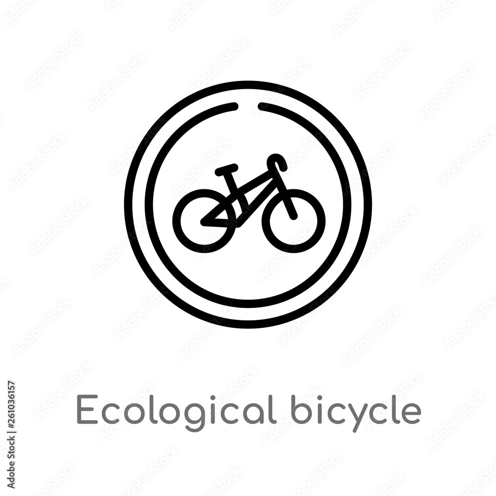 outline ecological bicycle transport vector icon. isolated black simple line element illustration from transport concept. editable vector stroke ecological bicycle transport icon on white background outline ecological bicycle transport vector icon. isolated black simple line element illustration from transport concept. editable vector stroke ecological bicycle transport icon on white background