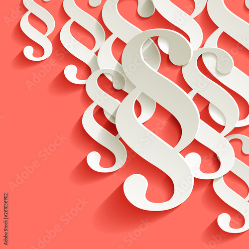 Paragraph vector white symbols in the corner on a Coral color background