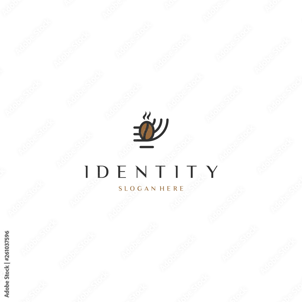 Coffee beans cup logo vector design inspiration, Coffee bean with cup, suitable for coffee shop logo or product brand identity.