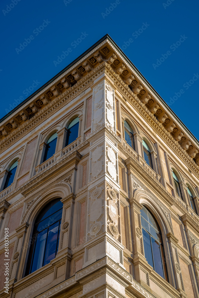 Beautiful facade of building in Bologna