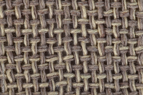 Texture brown canvas fabric as background, sack