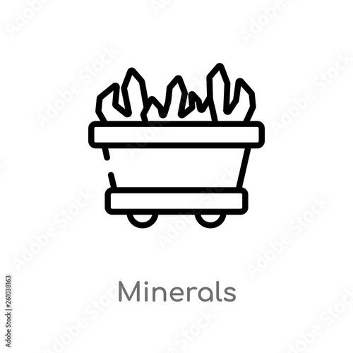 outline minerals vector icon. isolated black simple line element illustration from transport concept. editable vector stroke minerals icon on white background